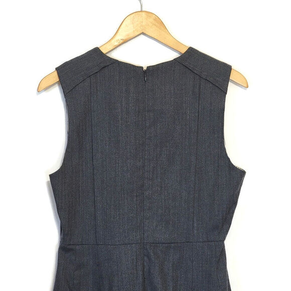 Alice + Olivia Dress Scoop Neck Sleeveless Pleated Wool Midi Classic Gray Size M - Picture 10 of 16